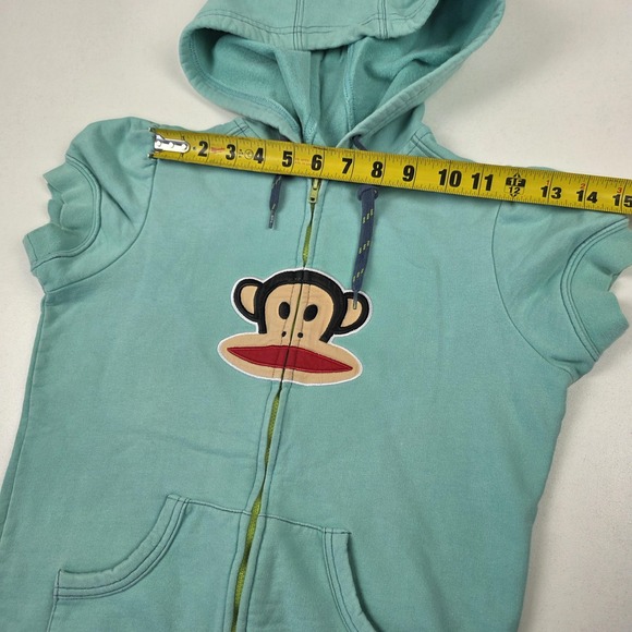 VTG Y2K Paul Frank Hoodie Womens Small Aqua Blue Zip Julius Monkey Graphic - Picture 5 of 10